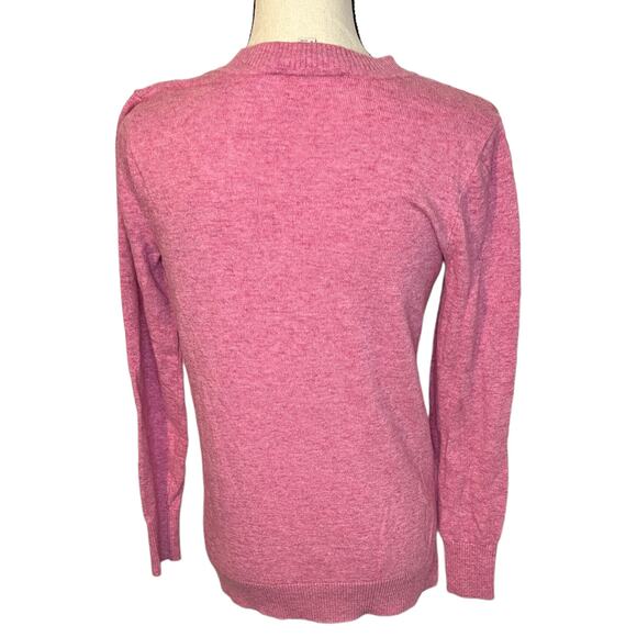 Ann Taylor LOFT Womens Wool Blend Pullover Sweater Medium Pink w/ Cut out Detail - Picture 5 of 8